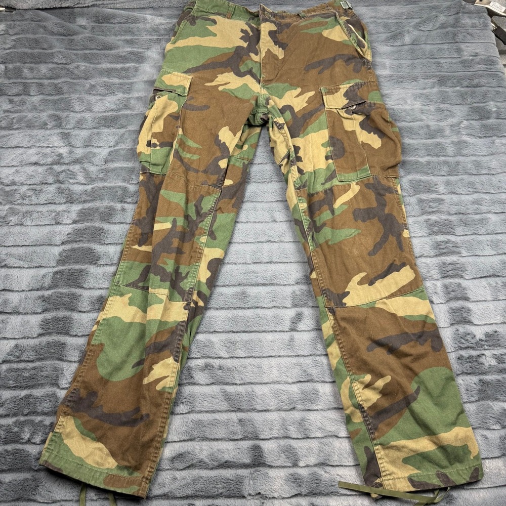 Military Issue Woodland Camo Cargo Pants Medium Long 8415-01-184-1352 Mens